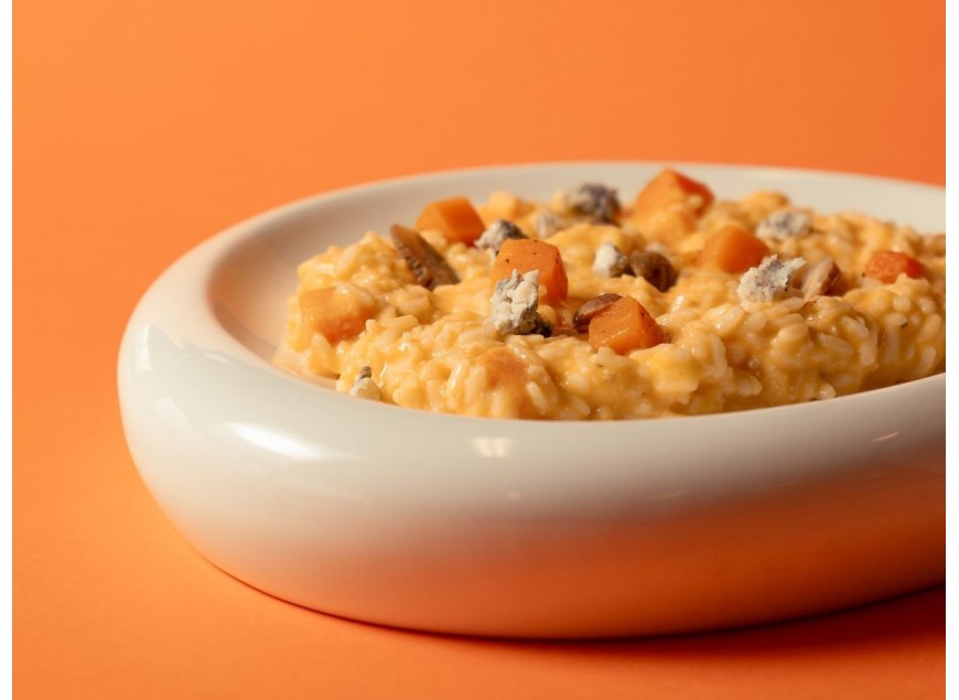 Risotto di zucca, gorgonzola e castagne